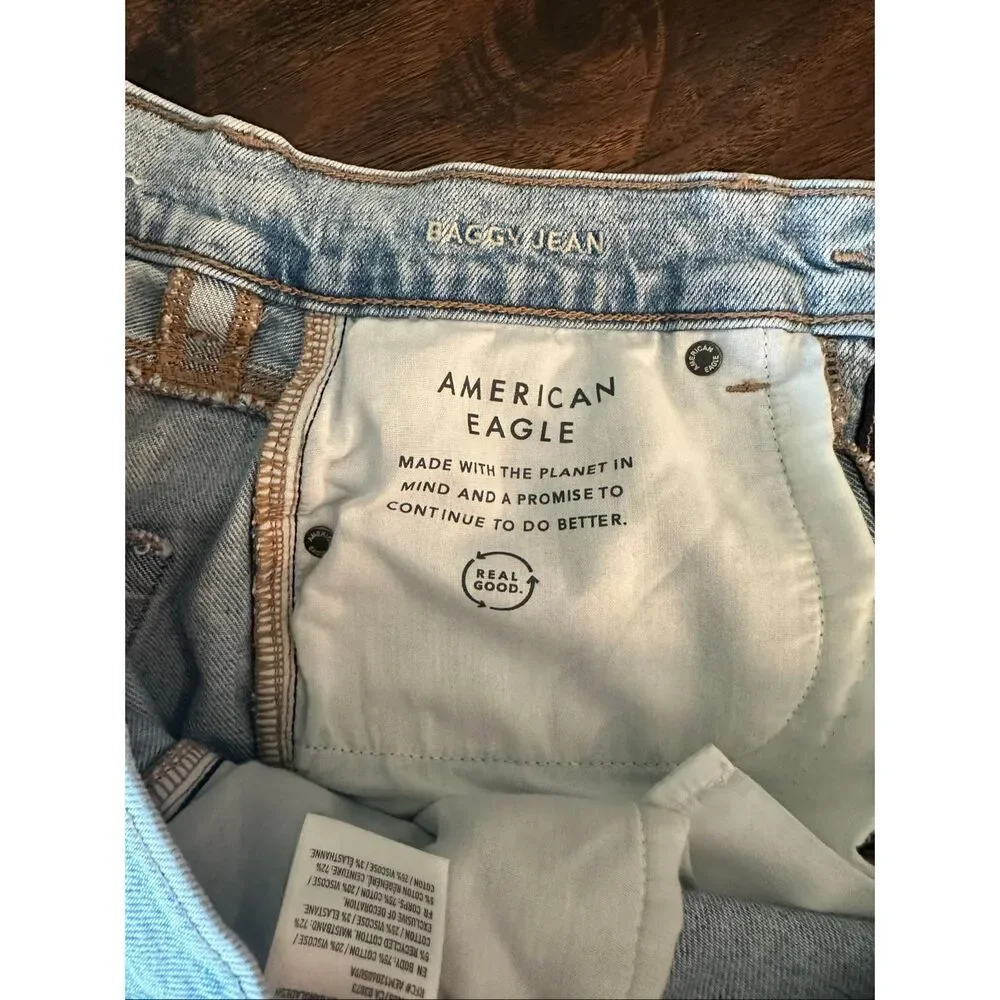 American Eagle destroyed baggy jeans